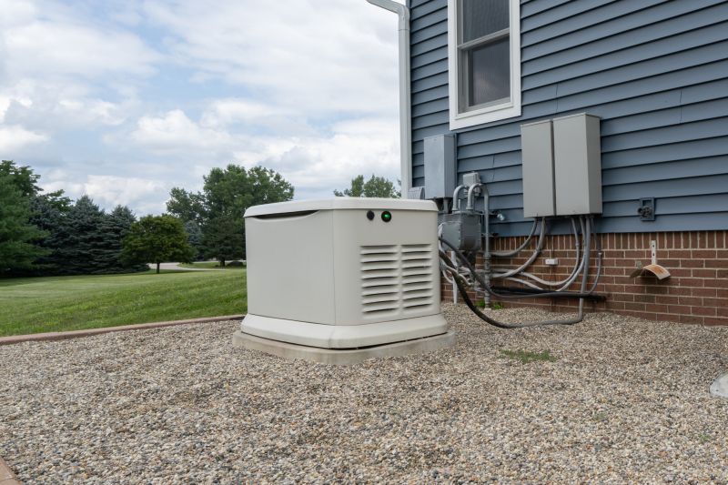 Residential Backup Generator in a Backyard